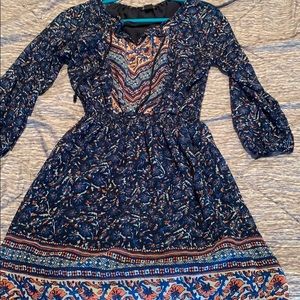Navy blue patterned dress